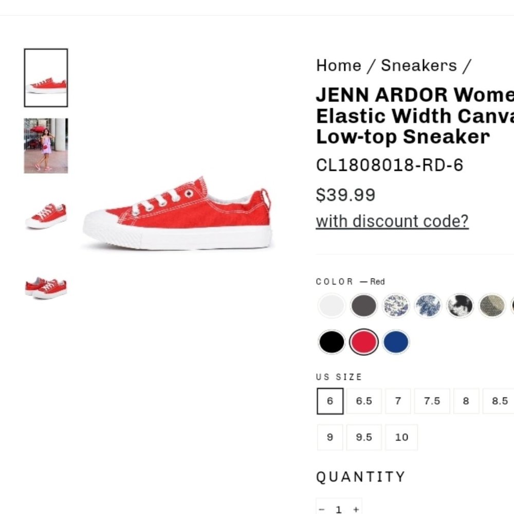 Jenn Ardor low top canvas sneakers, size 7.5, Red, slip ons